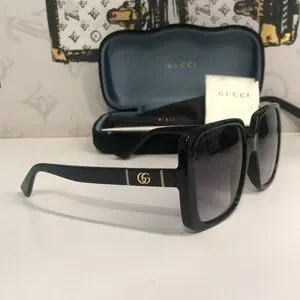 New Authentic Gucci GG0632S 001 Black Square Sunglasses Grey Gradient Lenses Gucci Women main image 4